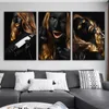 Blondynka Czarna Kobieta Malowanie Druku Na Płótnie Plakaty Scandinavian Wall Art Nowoczesna sztuka Zdjęcia dla salonu Home Decor Cuadros