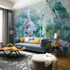 Personnalisé n'importe quelle taille papier peint Mural 3D plante tropicale feuilles lumière luxe salon chambre décor à la maison Papel De Parede papiers peints