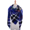 2021 Ny design Vinter Varm Kvinnor Plaid Triangle Cashmere Striped Scarf Kvinna Sjalar Och Wraps Bandana Blanket Scarf