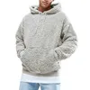 Mannen Jongens Winter Thicken Pluche Lange Mouwen Sweatshirt Pullover Trekkoord Hoodie Tops met Pocket Fluffy Kangaroo Uitloper X0710