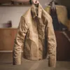 Maden Retro Khaki Kurtka Męski Rozmiar M do 3XL Woskowane Płótno Bawełniane Kurtki Wojskowe Uniform Light Casual Work Coats Man Odzież 210818