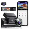 car dvr AZDOME 3 DVR Bulit-in GPS WiFi Front Inner Rear Tree Lens Car Dash Camera 4K+1080P Dual Channel IR Night Vision