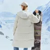 Metersbonwe invierno mujer con capucha chaqueta larga gris pato abajo abrigo femenino moda cálido abajo abrigo al aire libre nieve parkas 201103