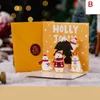 3D Pop Up Christmas Greeting Card with Envelope Sticker Santa Claus Reindeer Snowman Stereo Blessing Cards Xmas Holiday Party Invitations Postcards