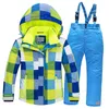 Vestes de Ski enfants combinaison de Ski enfants coupe-vent imperméable chaud polaire neige filles garçons hiver et snowboard veste pantalon ensemble 3574475815