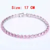 Moda di lusso Cubic Zirconia Tennis ghiacciato Catena di cristallo Matrimonio per donna Uomo Bracciale color oro argento