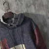 Maglioni da uomo Maglione lavorato a maglia con cappuccio moda giapponese Primavera e autunno Pullover sciolto Harajuku a blocchi di colore Abiti coreani