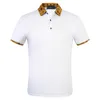 21SS 새로운 남성 브랜드 의류 반팔 셔츠 옷깃 비즈니스 남자 폴로 셔츠 고품질 자수 면화 남자 폴로 셔츠