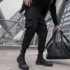 Black Cargo брюки Joggers Men Harajuku Swag Streetweaw Военная технология мужская одежда Японский стиль карандаш случайные брюки 211201