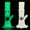 Glowing Water pipe bong dab rigs 255mm silicone bongs smoking pipes hookahs straight hookah for dry herb