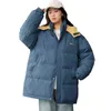 Invierno Mujeres de gran tamaño Parkas Chaquetas Casual Grueso Cálido Patrón con capucha Abrigo Mujer Outwear Chaqueta deportiva Parkas 211221