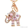 Portachiavi con elefante con diamanti per borsa da donna Portachiavi con ciondolo appeso Portachiavi in metallo con elefante in lega di zinco Regali per feste di Natale XVT0816