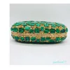 Designer-Evening Bags Women Crystal Prom Clutch Purse Luxury Green Diamond Bag 2021 Est Chain Clutches Gift