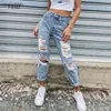 Vrouwen gescheurde jeans StreeWear Skinny High Waist verscheurde vrouw broek broek Girls Jeggings Denim Pencil Sexy 210.809