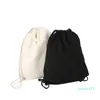 Backpack Manufacturer Blank Canvas Bag Shoulder Drawstring Beam Pocket Shopping Student Cotton Women