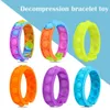 Empurre Bolha Silicone Braceletes Decompression Fidget Pop Finger Brinquedos Bracelete Puzzle Press Stress Stress Tie-tingido Tie-tingido Snap Ring Snap Sale Presentes infantis