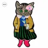 Duży rozmiar Ręcznik Haft Cartoon Cat Head Chenille Odznaka Niestandardowe Szycie na Patch Super Ludzkie Body Patchwork Naklejki Aplikacje Do Torby Odzieżowe