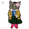 Big Size Towel Embroidery Cartoon Cat Head Chenille Badge Custom Sewing on Patch Super Human Body Patchwork Sticker Appliques for Clothing Bags