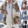 2022 femmes hiver grande taille longue Teddy veste chaud épais polaire fausse fourrure manteau en peluche femme décontracté 211123