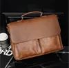 Mens Leathers axelväskor Horisontell stor kapacitet Business Portföljen Clamshell Pocket Decoration Men Handbag Casual Solid Color Leather Ryggsäck 21082