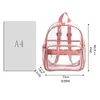 Women's Backpack Transparent Waterproof PVC Bag Female Fashion College Students Large Solid Clear Backpacks 211215