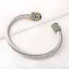 Marlary Wholale Personality Stainls Steel Cuff Unisex Bangle Cable Wire Bracelet1551294