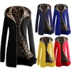 Women Slim Hoodies Women Autumn Winter Long Hooded Jackets Leopard Overcoat Warm Fleece Hoodies Plus Size LJ201103