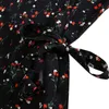 Floral Vrouwen Jurken voor Zomer Sexy V-hals A-Lijn Knielengte Jurk met Riem Sundress Robe M30580 210526