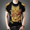 T-shirts hommes 2021 T-shirt surdimensionné hommes dragon chinois 3D pour garçon noir été manches courtes248w