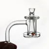 Quartz spinner smoking banger set with 1 quartz terp pearl,1 glass carb cap,1 quartz cone joint 10/14/19mm male/female for bongs pipes oil rig