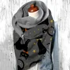 Шарфы универсальные осень зима теплые кошки печатает двухслойные пряжки мягкие удобные шарф шали кашемировые ручной работы 2021