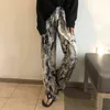 Yaz Kadın Kravat Boyası Geniş Bacak Pantolon Harajuku Moda Streetwear Pantolon Yüksek Bel Rahat Düz Pantolon Kadın Slacks 210915