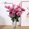 1PC European Artificial Flower 4 Heads Fake Eustoma Gradiflorus Lisianthus Christmas Wedding Party Home Decorative 9 Colours