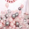 Parti dekorasyonu 10/20pcs 10 inç şeffaf gül altın konfeti balonlar inci pembe pembe düğün doğum günü dekor krom metalik globos