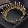 Винтажный красный кристалл Diadem Bridal Tiaras Свадебная корона королевская королева головной убор Pageant волос Ювелирные изделия День рождения Голова Орнаменты X0625