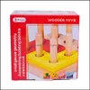 3D Puzzles Games & Giftswooden Column Shapes Stacking Toys Baby Preschool Educational Geometric Sorting Board Montessori Building Blocks Dro