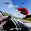 Windscherm Cleaner Auto Venster Schoonmaken Tool met Uitschuifbare Handvat Wasbaar Herbruikbare Microfiber Doek Pad Head Auto Glass Wisser Kit