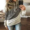 Kvinnor Patchwork DrawString Hooded Casual Womens Sweatshirt Winter Product Pullover Ladies Sweatshirt Hoodies Harajuku Hoodie 201208