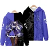 3DプリントゲームのGenshin Impact Longleeved Hoodies Fischl Klee Diluc Cosplay Top Coat Men Men Women Hooded Sweatshirt Y0903