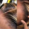 Perucas de renda 30 40 polegadas destaque ombre encerramento peruca dianteira encaracolado cabelo humano onda profunda 13x4 frontal transparente para mulheres negras1952137