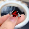 Chic Concise Cross Red Crystal Ruby Gemstones Diamonds Rings for Women Rose Gold White Silver Color Jewelry Fashion Accessories
