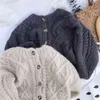 Chłopcy i dziewczyny Wiosna Jesień Sweter Dziecko Dzieci Knit Cardigan Ubrania Koreański StyletWist Kształt Odzież 211204