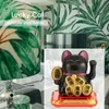 Solar Powered Maneki Neko Lucky Cat Black / White Приветствуя пожимание Руки Китайский Lucky Cat для домашнего автомобиля Отель Ресторан Decor Y0910