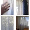 Biały błyszczący sliver gwiazda tiulowa zasłona okna do salonu Nowoczesna Sheer Voile Curtain do sypialni kuchnia Drobe żaluzje Custom 210712