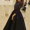 All Black One Shoulder Long Sleeve Women Dresses Spring Summer Evening Party And Wedding Robe Elegant A-Line Midi Dress 210525