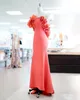 Aso Ebi 2020 arabe élégant sirène sexy robes de soirée fleurs faites à la main robes de bal satin formelle partie deuxième réception robes ZJ266
