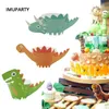 Aankomst 12 stks Cartoon dinosaurus cupcake wrapper papier verjaardagsfeestje voorraden kinderen baby shower cake decoratie dino y200618