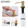 4 Colors Countertop Stainless Steel Kitchen Sink Brushed Gold Liquid Soap Dispenser Large Capacity Detergent Pump Bottle 211206