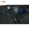 Ripped Women Jeans Wide Poot Long Cargo Pants Dames Black Boyfriend Hoge Taille Vintage Koreaanse Lady Broek Baggy 210809