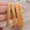 24K India Ethiopian Yellow Solid Gold Filled Lovely Bangles For Women girls party jewelry Bangles&Bracelet gifts Y1126